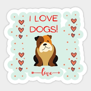 I Love Dogs Sticker